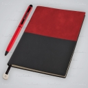 Zestaw piśmienny elegancki notatnik 160 k i długopis soft touch REPORTER z certyfikatem marki Pierre Cardin