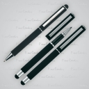 Pierre Cardin Zestaw piśmienny długopis touch pen pióro kulkowe soft touch CLAUDIE z certyfikatem czarny