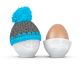 Ocieplacz czapka na jajko szara-turkusowa T015502